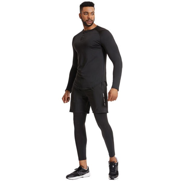 New fitness clothing suit men's fall and winter stretchy quick-drying tights basketball running sportswear three-piece suit